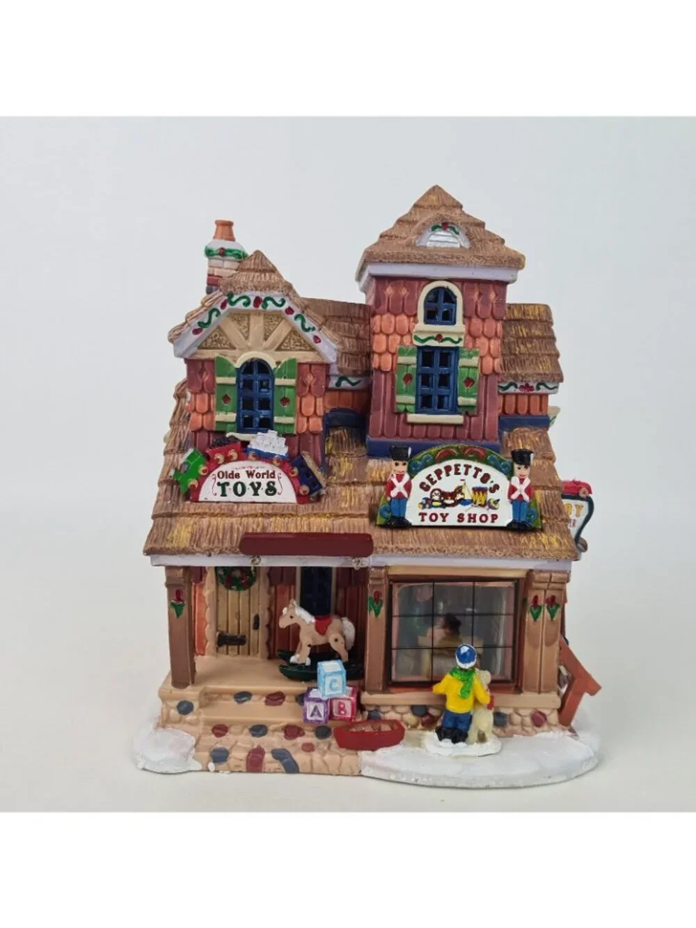 LEMAX Signature Series Geppettos Toy Shop 25390 Porcelain Lighted House Vntg